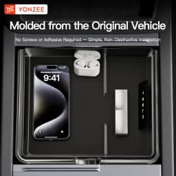 YZ For Tesla Model 3 Y YL Juniper Highland 2026 Console Armrest Storage Box ABS Silicone Mat Non-slip Organizer Car Accessories
