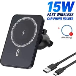 360 Rotation Magnetic Car Air Vent Phone Holder Stand Wireless Charger For Magsafe iPhone 17~12 Samsung Xiaomi Cellphone Bracket