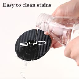 2Pcs Leather Coaster Mat Car Emblem Water Cup Cushion For BYD Atto 3 Yuan F3 E6 F0 G3 I3 Plus Ea1 Song Max Tang Dmi 2din Pro E2