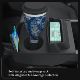 Smabee for Tesla Model Y Standard RWD 2025 2026 Water Cup Holder Insert Car Cup Box Shock-Absorbing Tray Silicone Organizer
