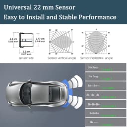 Hippcron Car Parking Sensors Parking Kit Display 22mm 4 Sensors Backlight Reverse Backup Radar Monitoring System 8 Colors