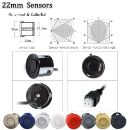Hippcron Car Parking Sensors Parking Kit Display 22mm 4 Sensors Backlight Reverse Backup Radar Monitoring System 8 Colors