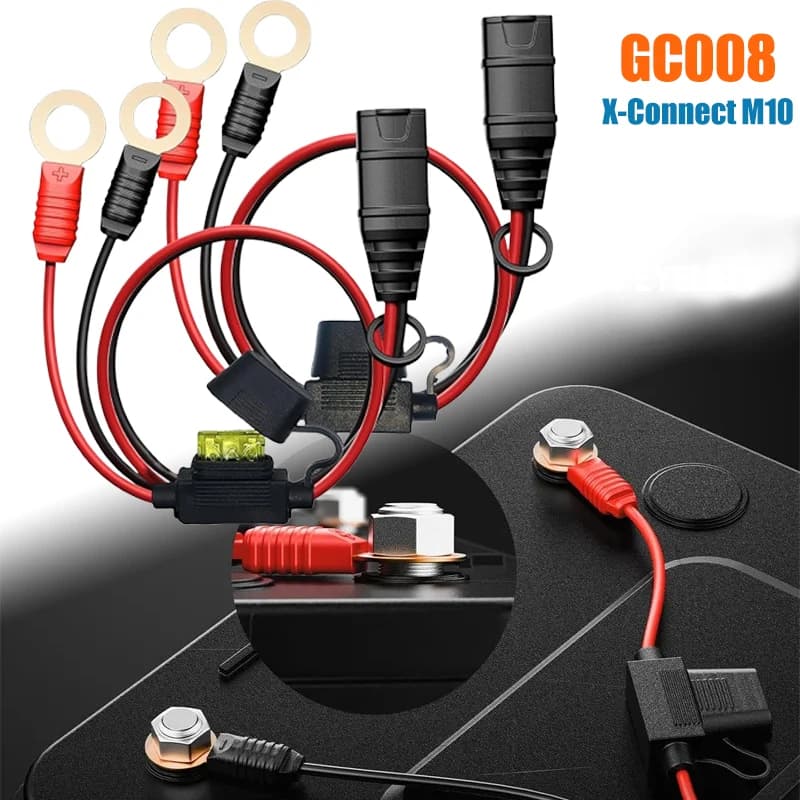1/2PCS M10/M6 Silicone Cable Car Plug Fast Charging Connector Cable for NOCO GC008 X-Connect Cable Eyelet Terminal Connector