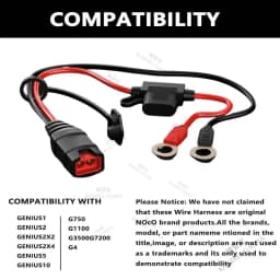 1/2PCS M10/M6 Silicone Cable Car Plug Fast Charging Connector Cable for NOCO GC008 X-Connect Cable Eyelet Terminal Connector