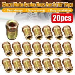 20pcs Brake Pipe 10mmx1mm Male Short Brake Pipe Screw Nuts for 3/16 Inch Metric Braking Tubes For Car SUV Motorcycles