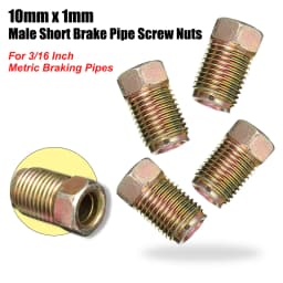 20pcs Brake Pipe 10mmx1mm Male Short Brake Pipe Screw Nuts for 3/16 Inch Metric Braking Tubes For Car SUV Motorcycles