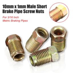 20pcs Brake Pipe 10mmx1mm Male Short Brake Pipe Screw Nuts for 3/16 Inch Metric Braking Tubes For Car SUV Motorcycles