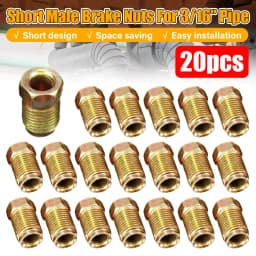 20pcs Brake Pipe 10mmx1mm Male Short Brake Pipe Screw Nuts for 3/16 Inch Metric Braking Tubes For Car SUV Motorcycles