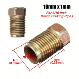 20pcs Brake Pipe 10mmx1mm Male Short Brake Pipe Screw Nuts for 3/16 Inch Metric Braking Tubes For Car SUV Motorcycles