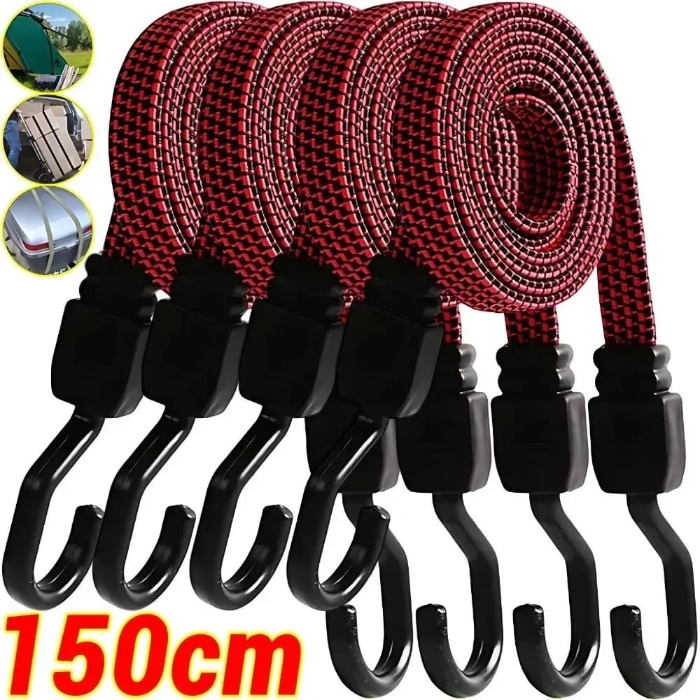 New Elastics Rubber Luggage Rope Cord Hooks Bikes Rope Tie Bicycle Luggage Roof Rack Strap Fixed Band Hook Car Accessories