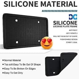 Single-piece American silicone license plate holder is foldable, highly flexible and does not damage the car paint.
