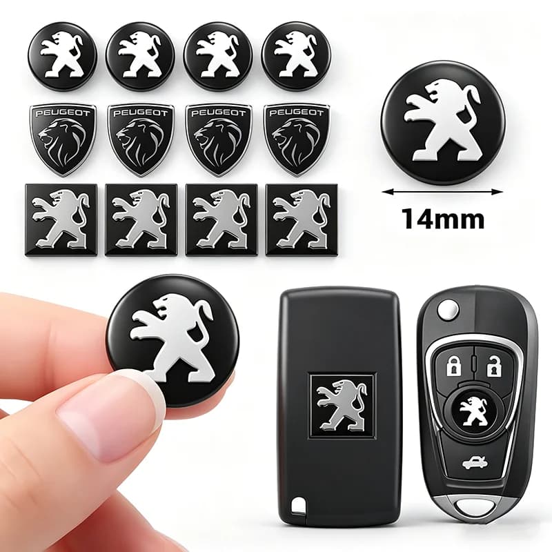14mm/16mm Car Sticker Aluminium Auto Keys Decoration Decal Tire Valve For Peugeot 307 308 3008 207 208 407 4008 408 508 5008 301