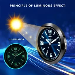 1pc Luminous Mini Car Quartz Analog Clock With Adjustable Angle Stand, Zinc Alloy Dashboard Air Vent Mount For car Decoration
