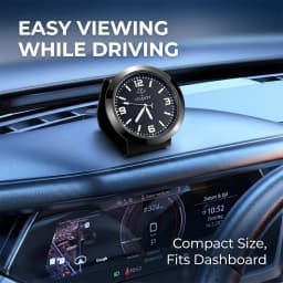 1pc Luminous Mini Car Quartz Analog Clock With Adjustable Angle Stand, Zinc Alloy Dashboard Air Vent Mount For car Decoration