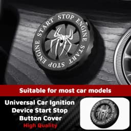 Universal Car Ignition Device Start Stop Button Cover Rotatable Decorative Engine Protector Motorcycle Key Cap Interior Sticker