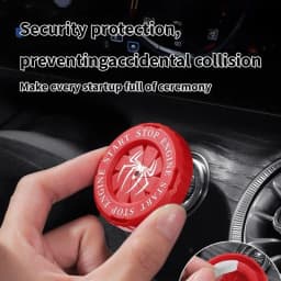 Universal Car Ignition Device Start Stop Button Cover Rotatable Decorative Engine Protector Motorcycle Key Cap Interior Sticker