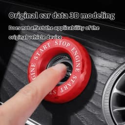 Universal Car Ignition Device Start Stop Button Cover Rotatable Decorative Engine Protector Motorcycle Key Cap Interior Sticker
