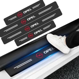Car Door Threshold Scuff Plate Carbon Fiber Decals Stickers For Opel Corsa Astra Mokka Grandland X Insignia Zafira Vivaro Combo