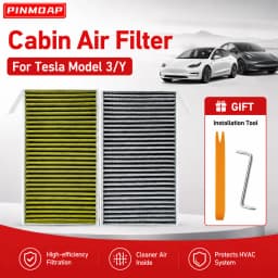 PINMOAP Activated Carbon Replacement Cabin Air Filter Dust Prevention Is Suitable For Tesla Model 3/Y With Installation Tool