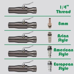 Self-Locking Tire Air Chuck Four Teeth Lock on Tire Chuck Open Flow or Closed Flow Applicable Tire Pressure Gauge Air Compressor