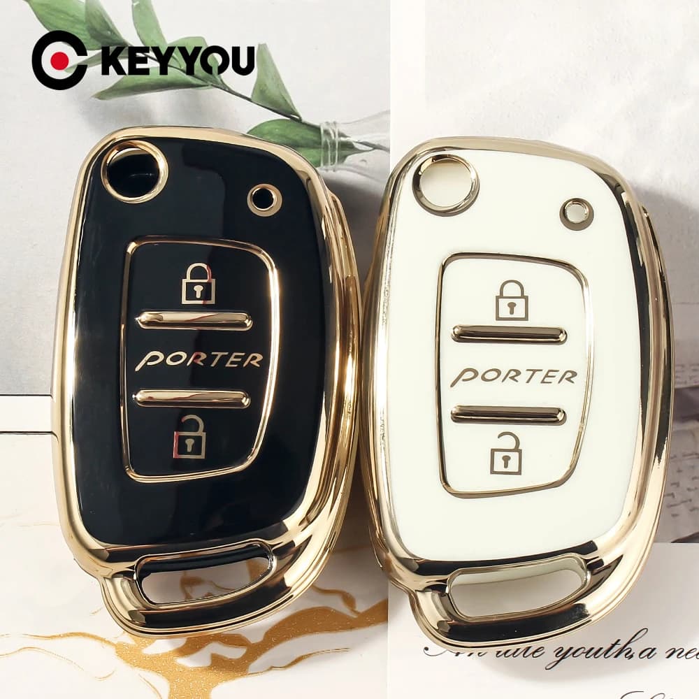 KEYYOU For Hyundai Porter 2 3 Buttons High Quality TPU Car Key Case Cover Keychain Accessories Flip Folding Key Control Holder
