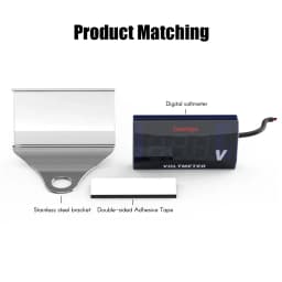 10-150V Waterproof Motorcycle LED Digital Voltmeter Battery Voltage Monitor