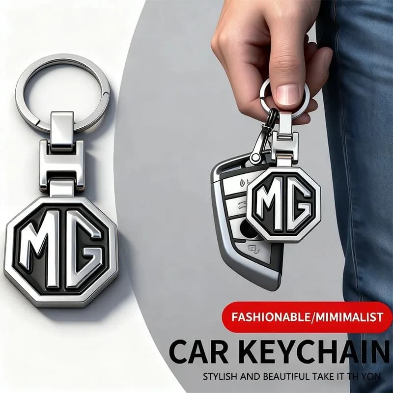 MG Car Emblem Keychain Auto Styling Key Ring Accessories For MG ZS HS MG4 EV Cyberster MG5 MG6 ES5 ES6 GT GS MG3 EZS ONE 3SW