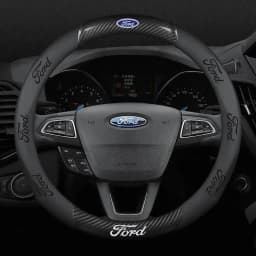Ford Mondeo F150 Fusion Mustang EXPLORER ESCAPE EDGE Fiesta Focus Kuga Ranger Car 3D Embossing Carbon Fiber Steering Wheel Cover