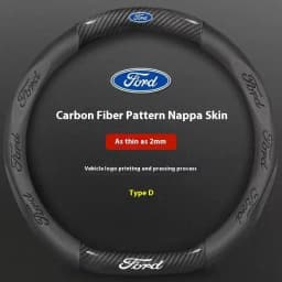 Ford Mondeo F150 Fusion Mustang EXPLORER ESCAPE EDGE Fiesta Focus Kuga Ranger Car 3D Embossing Carbon Fiber Steering Wheel Cover