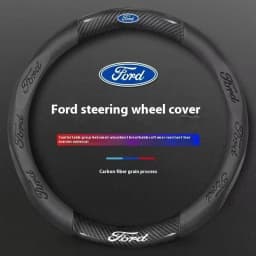 Ford Mondeo F150 Fusion Mustang EXPLORER ESCAPE EDGE Fiesta Focus Kuga Ranger Car 3D Embossing Carbon Fiber Steering Wheel Cover