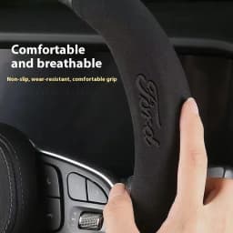 Ford Mondeo F150 Fusion Mustang EXPLORER ESCAPE EDGE Fiesta Focus Kuga Ranger Car 3D Embossing Carbon Fiber Steering Wheel Cover
