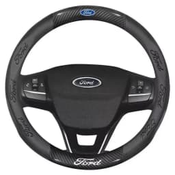 Ford Mondeo F150 Fusion Mustang EXPLORER ESCAPE EDGE Fiesta Focus Kuga Ranger Car 3D Embossing Carbon Fiber Steering Wheel Cover