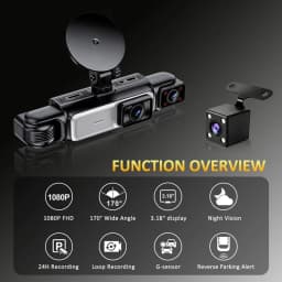 4CH WiFi Dash Cam for Car 360 DVR Camera APP Control 24H Parking Mode Video Recorder IR Night Vision