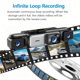 4CH WiFi Dash Cam for Car 360 DVR Camera APP Control 24H Parking Mode Video Recorder IR Night Vision