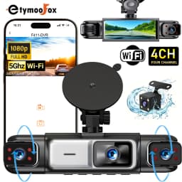 4CH WiFi Dash Cam for Car 360 DVR Camera APP Control 24H Parking Mode Video Recorder IR Night Vision