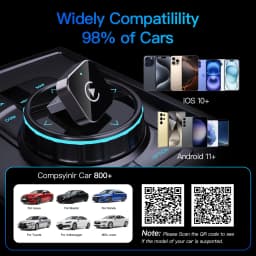 2-in-1 Wireless CarPlay & Android Auto Adapter, Universal Fit for Most Cars, Wireless Connection, Plug & Play IOS/Android