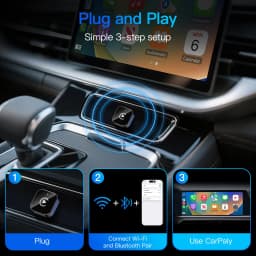 2-in-1 Wireless CarPlay & Android Auto Adapter, Universal Fit for Most Cars, Wireless Connection, Plug & Play IOS/Android