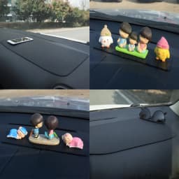 Non-Slip Mat Holder PU Leather Texture Gel Magic Car Interior Car Dashboard Sticky Pad Anti-slip Mat For Phone Black For GPS