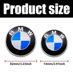 82mm 74mm Car Front Hood Rear Trunk Emblem Badge for BMW E46 E90 E39 E91 E92 F30 F10 E60 X3 X5 1 2 3 4 5 6 7 Series Accessories