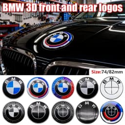 82mm 74mm Car Front Hood Rear Trunk Emblem Badge for BMW E46 E90 E39 E91 E92 F30 F10 E60 X3 X5 1 2 3 4 5 6 7 Series Accessories