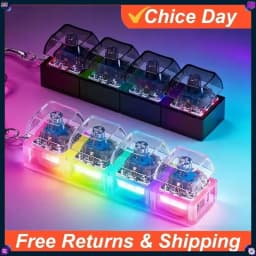 Light Up Keyboard Keychain Fidget Toy Clickable Buttons Stress Relief Portable Desk Car LED Office Decor Cool Gift Idea Amagi