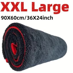 XXL Extra Large Microfiber Car Drying Towel, Ultra Absorbent Thickened Cleaning Towel with Twist Ring Design