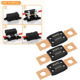 3Pcs MEGA Fuse 30A-300A High Current Bolt blade fuse 200 Amp ANM Flat Type Fuse AMG Fuse