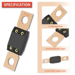 3Pcs MEGA Fuse 30A-300A High Current Bolt blade fuse 200 Amp ANM Flat Type Fuse AMG Fuse