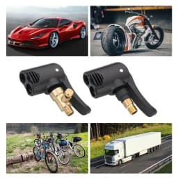 2-in-1 Pump Nozzle & Air Chuck Adapter - Universal Hose for Bicycle Motorcycle & Inflatable Valve Connector