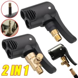 2-in-1 Pump Nozzle & Air Chuck Adapter - Universal Hose for Bicycle Motorcycle & Inflatable Valve Connector