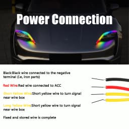 2PCS 30/45/60cm DRL Car LED Daytime Running Light APP Control RGB Flowing Turn Signal Lights Strip Headlight Decorative Lights
