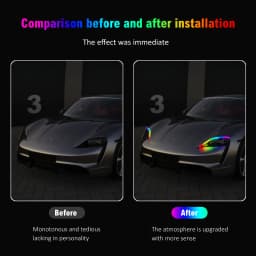 2PCS 30/45/60cm DRL Car LED Daytime Running Light APP Control RGB Flowing Turn Signal Lights Strip Headlight Decorative Lights