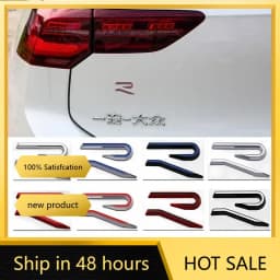 New R Emblem Car Metal Body Tail Trunk Sticker Accessories For Volkswagen VW GTI Rline Polo Golf MK8 Touareg Passat Magotan CC
