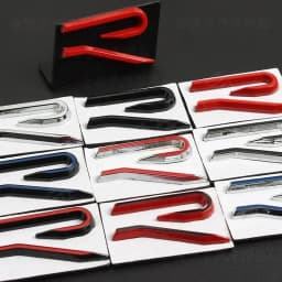 New R Emblem Car Metal Body Tail Trunk Sticker Accessories For Volkswagen VW GTI Rline Polo Golf MK8 Touareg Passat Magotan CC